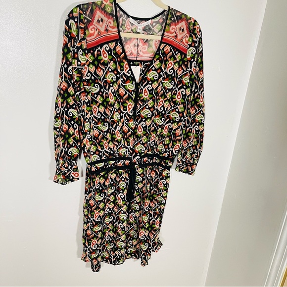 NWT Veronica Beard Venice Silk Mini Dress Pixel Paisley Boho Y2K Chic Retro - Picture 3 of 9